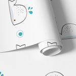 Papel de Parede Infantil Baleias Fofas