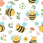 Papel de Parede Infantil Abelhas Fofas