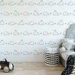 Papel de Parede Infantil Baleias Fofas