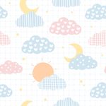 Papel de Parede Infantil com Nuvens Coloridas