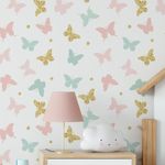 Papel de Parede Borboletas Douradas