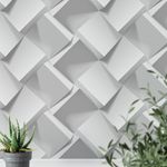 Papel de Parede Branco Abstrato 3D