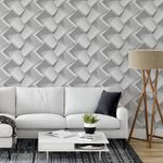 Papel de Parede Branco Abstrato 3D