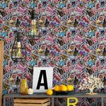 Papel de Parede com Adesivos de Grafites