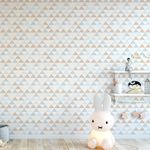 Papel de Parede Triângulos Cinza com Bege