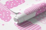 Papel de Parede Estrelas e Nuvens (Rosa)