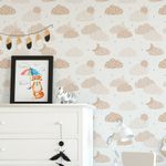 Papel de Parede Estrelas e Nuvens (Bege)