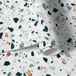 Papel de Parede Terrazzo Tons de Azul