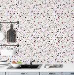 Papel de Parede Terrazzo Tons de Vermelho