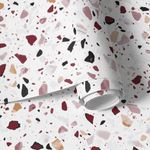 Papel de Parede Terrazzo Tons de Vermelho