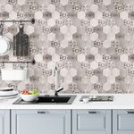 Papel de Parede Azulejos Hexagonal Bege