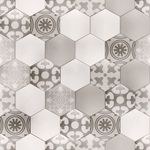 Papel de Parede Azulejos Hexagonal Bege