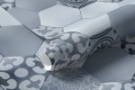 Papel de Parede Azulejos Hexagonal Azul