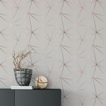 Papel de Parede Cinza com Listras Rose