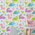Papel de Parede Dinossauros Coloridos