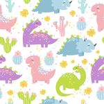 Papel de Parede Dinossauros Coloridos