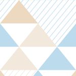 Papel de Parede Triângulos Azul com Bege