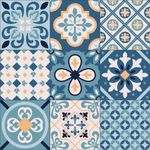 Papel de Parede Azulejo Português Azul