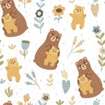 Papel de Parede Infantil Ursinhos Fofos