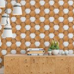 Papel de Parede hexágono de Madeira com Branco