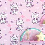 Papel de Parede Infantil Rosa com Unicórnios