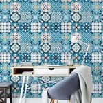 Papel de Parede Azulejo Português Azul