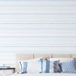 Papel de Parede Tons de Azul e Verde com Listras Assimétricas