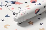 Papel de Parede Infantil Foguetes, Meteoros e Estrelas