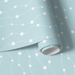 Papel de Parede Cortina de Bolinhas (Azul)