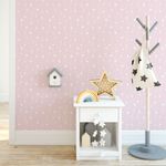 Papel de Parede Cortina de Bolinhas (Rosa Bebê)