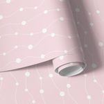 Papel de Parede Cortina de Bolinhas (Rosa Bebê)