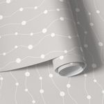 Papel de Parede Cortina de Bolinhas (Cinza)