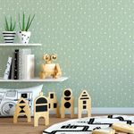 Papel de Parede Cortina de Bolinhas (Verde Bebê)