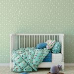 Papel de Parede Cortina de Bolinhas (Verde Bebê)