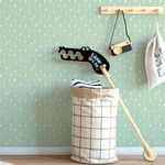 Papel de Parede Cortina de Bolinhas (Verde Bebê)