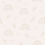 Papel de Parede Ramos e Nuvens (Tons de Bege)