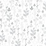 Papel de Parede Folhas Tons de Cinza
