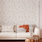 Papel de Parede Folhas Tons de de Bege