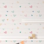 Papel de Parede Infantil Corações (Tons Claros)