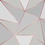 Papel de Parede Geométrico Rose Silver Tons de Cinza