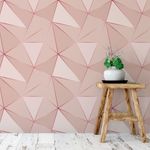 Papel de Parede Geométrico Rose Silver Tons de Rosa