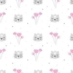 Papel de Parede Flores e Gatos