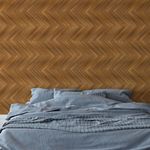 Papel de Parede Madeira Ripada Espinha de Peixe