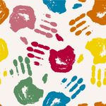 Papel de Parede Marcas de Mão de Tinta