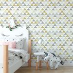 Papel de Parede Triângulos Amarelo Seco