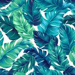 Papel de Parede Folhas Azul e Verde