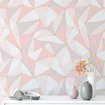 Papel de Parede Triângulos 3D Tons de Rosa