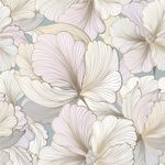 Papel de Parede Floral em Tons de Rosa Claro com Dourado