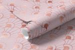 Papel de Parede Rosa Metalizado Arabesco
