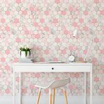 Papel de Parede Hexágonos em Tons de Rosa